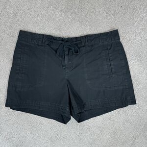 Ann Taylor Loft Cotton Twill Chino Shorts‎ Black 4 Drawstring